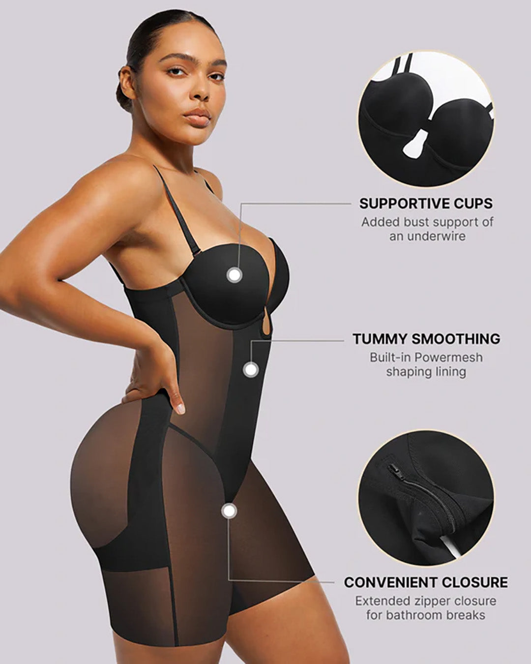 Nexaro™ MeshSmooth-Deep Plunge Bodysuit
